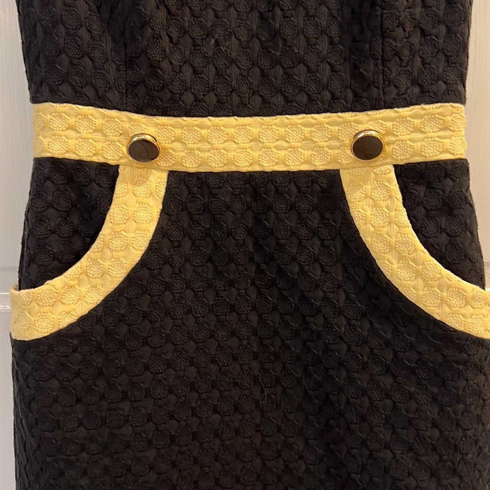 Vintage Milly of New York dress black yellow size 2 - Picture 3 of 6
